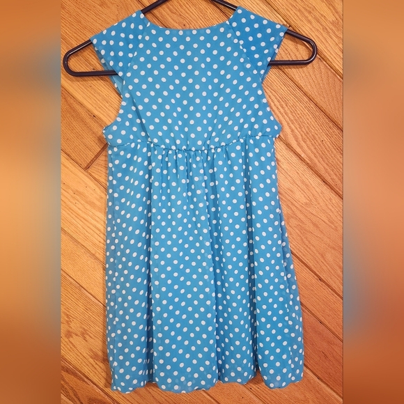 Amy Byer blue polka dot sleeveless blouse with bow size medium - Picture 6 of 10